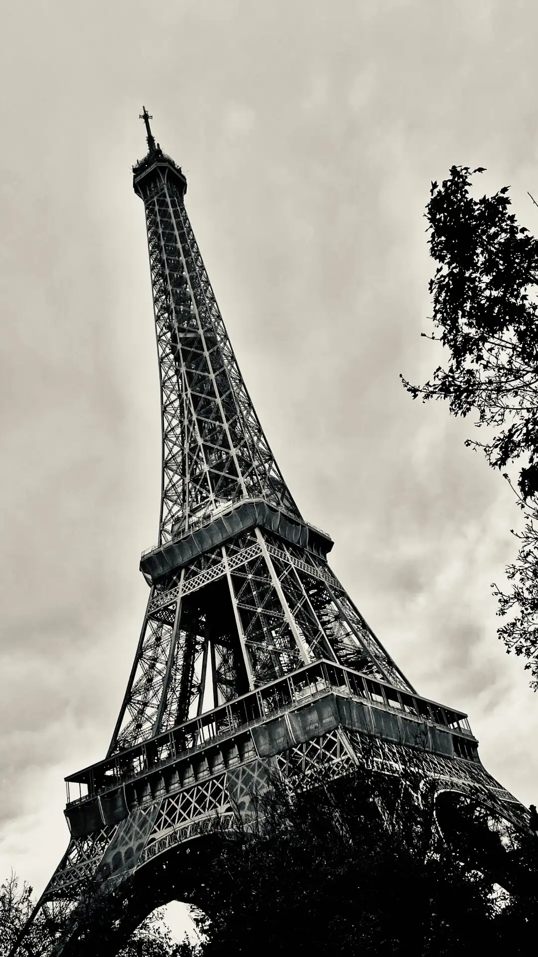 Tour eiffel en noir et blanc